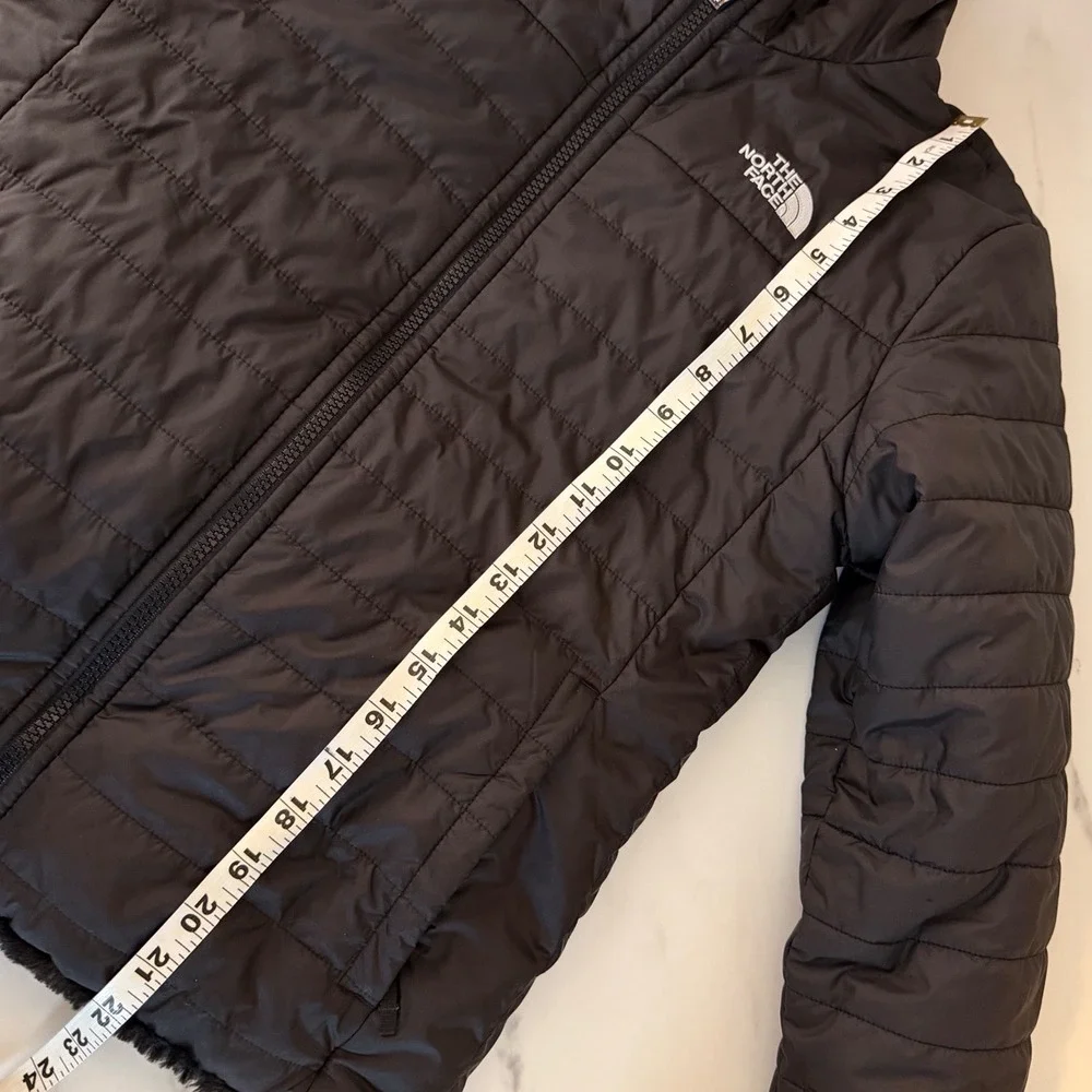 The North Face Girls Black Reversible Mossbud Swirl Jacket Size L 14/16 Puffer